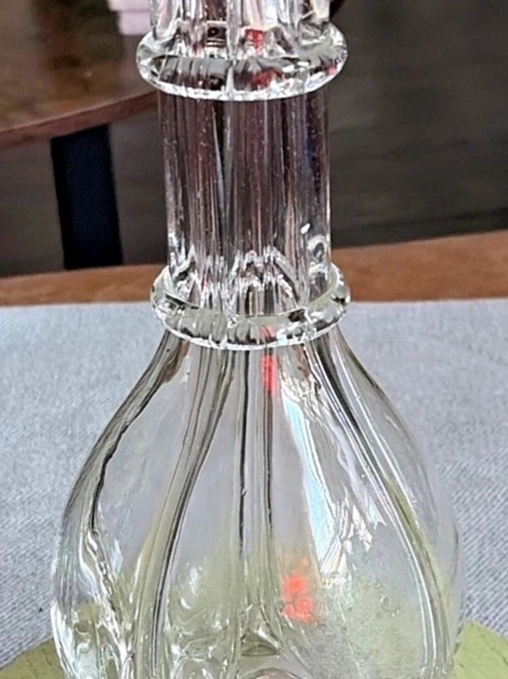 Vintage French Clear Glass Four-chamber Decanter